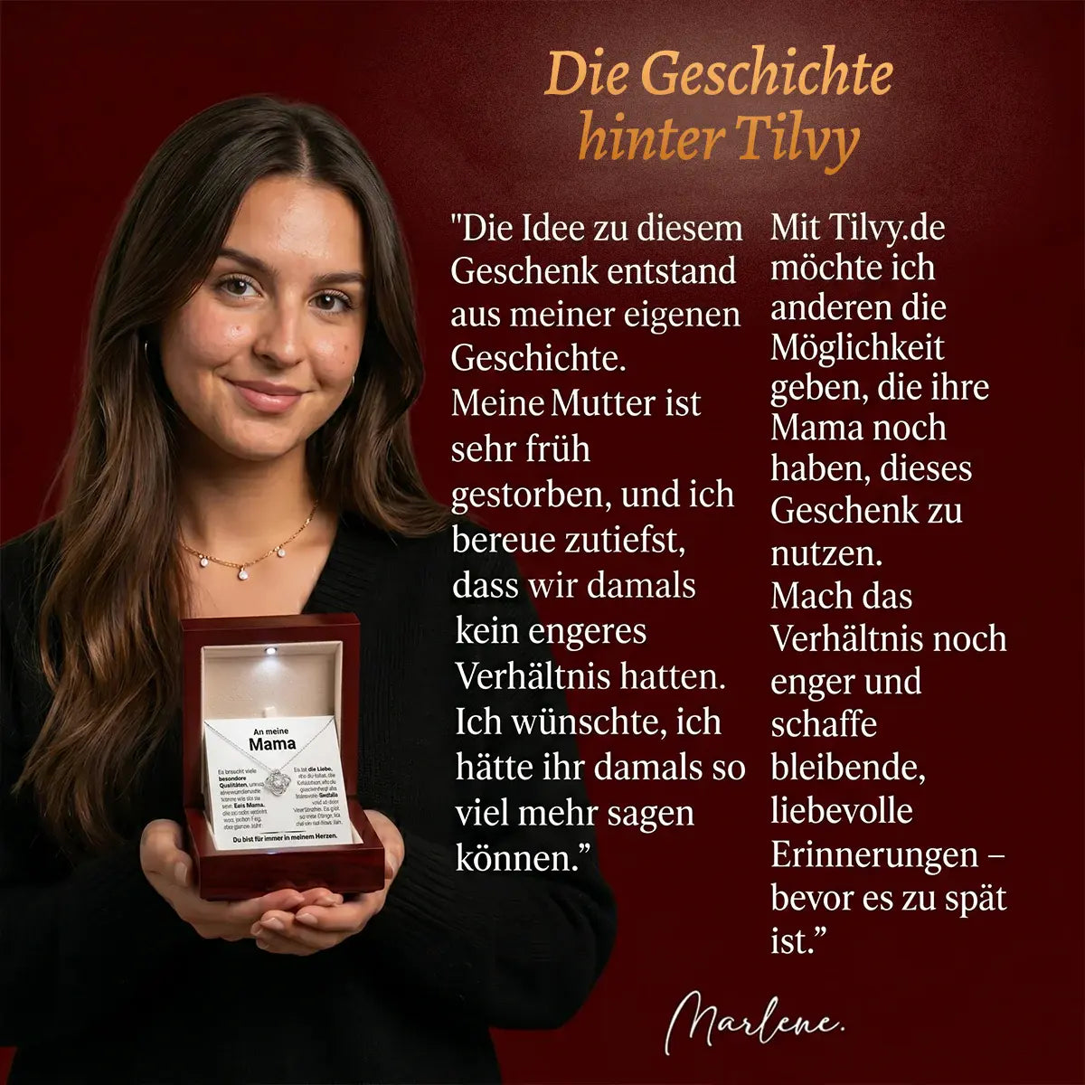 Infinity-Kette für Mama im Mahagoni-Lichterkästchen
