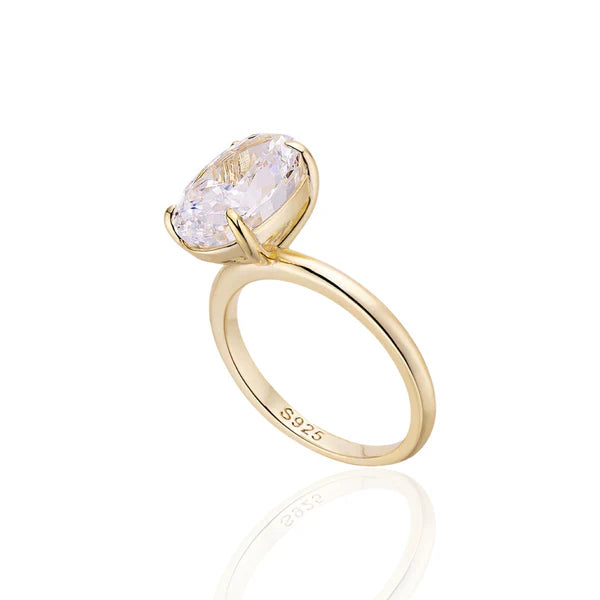 Oval Diamond Ring | 925 Sterling Silver