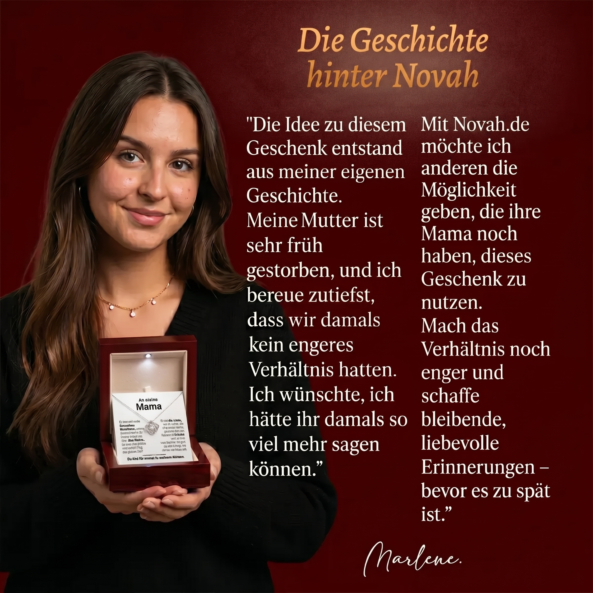 Infinity-Kette für Mama im Mahagoni-Lichterkästchen